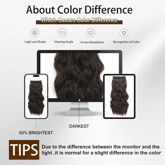New Clip-in Hair Extensions Dark Brown 4PCS Long Wavy Soft Thick Synthetic - Picture 6 of 6